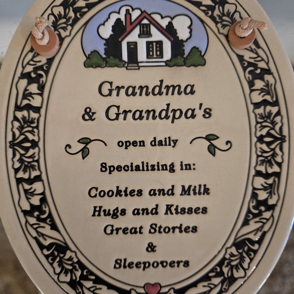 Trinity Pottery Grandma & Grandpa's Motto Hanging Plaque - Picture 2 of 6